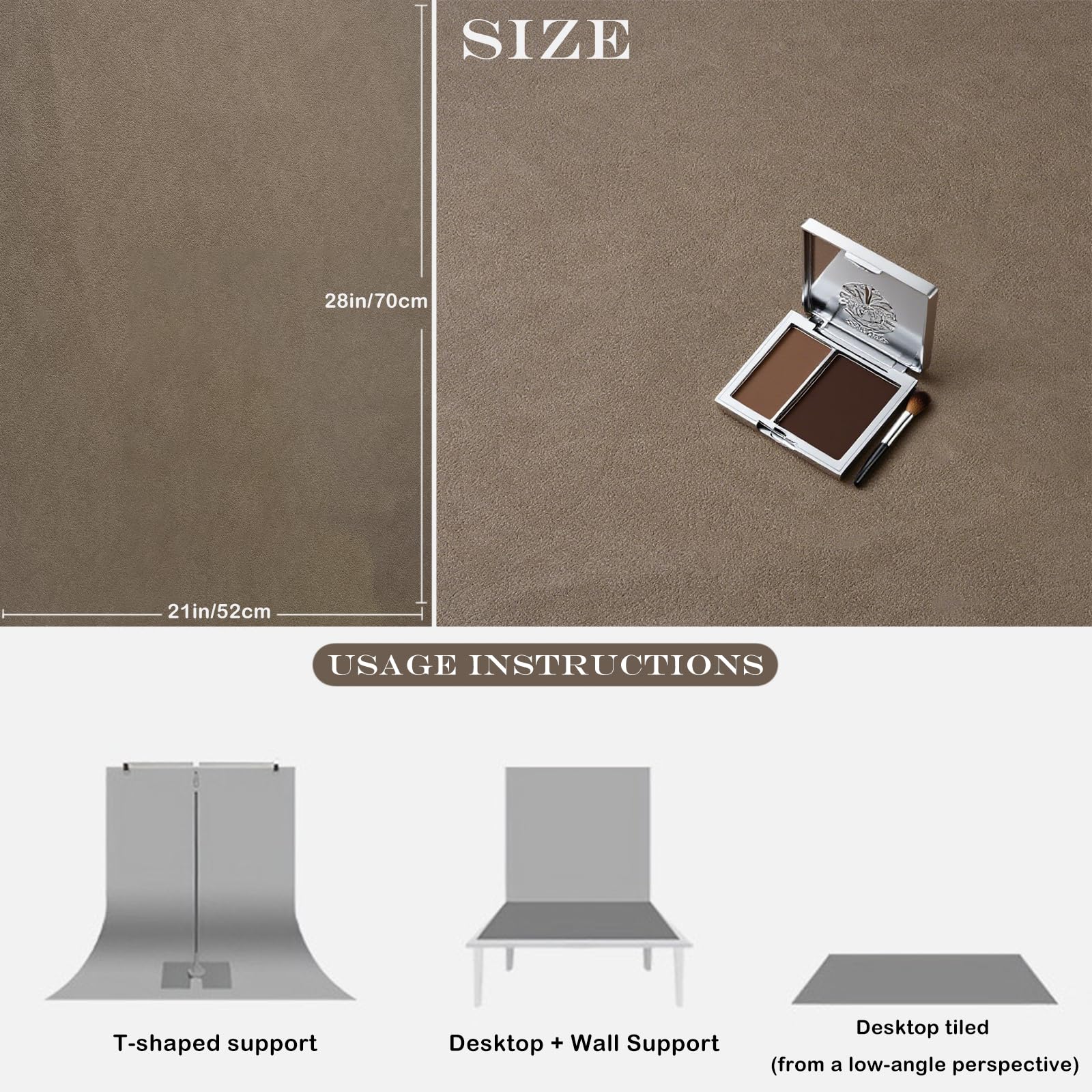 Lot de 5 Toiles de Fond en Papier texturé pour Bijoux - Non froissées - Imperméables et réutilisables - 71,1 x 53,3 cm - pour Nourriture, cosmétiques, Maquillage, Sac à Main - Design Original