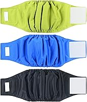 Vista 30 de wegreeco Pañales lavables para perros machos, paquete de 3 (ballena, talla L)