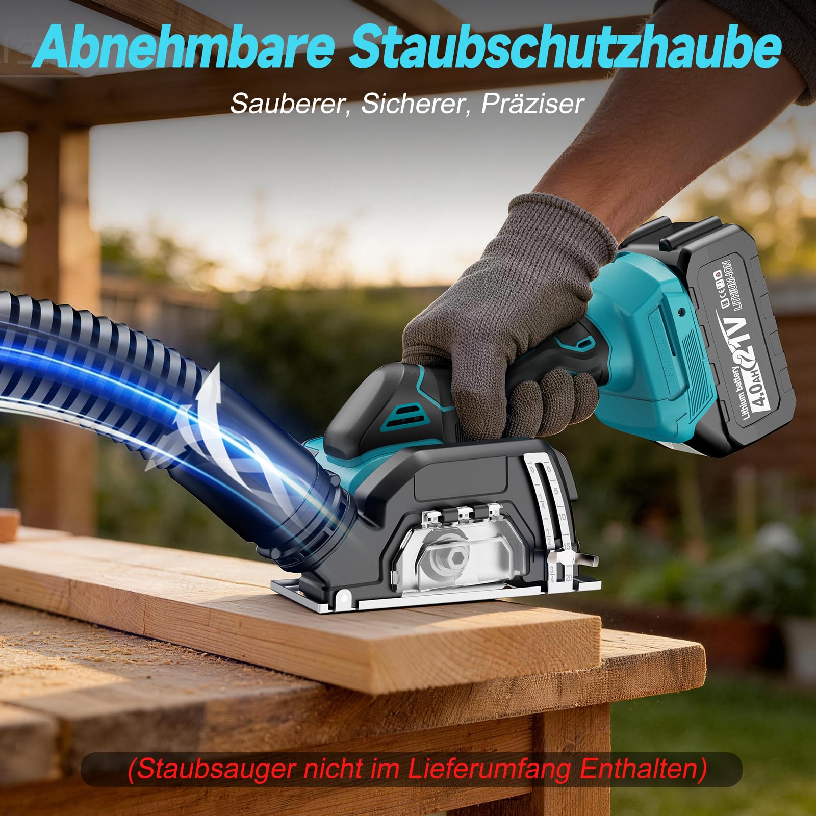 Mini Akku Winkelschleifer 76mm Kompatibel mit Makita 18V Akkus, 19500RPM Akku Flex mit 2×4.0Ah Batterien, Trennschleifer mit 5 Trennscheiben für Metall/Holz/Fliesen | Mit Staubschutzhaube