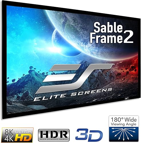 Miniatura 7 de Elite Screens Sable Frame - Pantalla de proyector de marco fijo de 138 pulgadas, montaje en pared, 8K4K UHD, certificado ISF CineWhite, para cine en