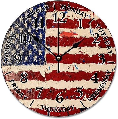 Miniatura 20 de Rv There Yet - Reloj de pared grande de madera de 10 pulgadas, funciona con pilas, sin tictac, para sala de estar, cocina, dormitorio Rv allí todavía