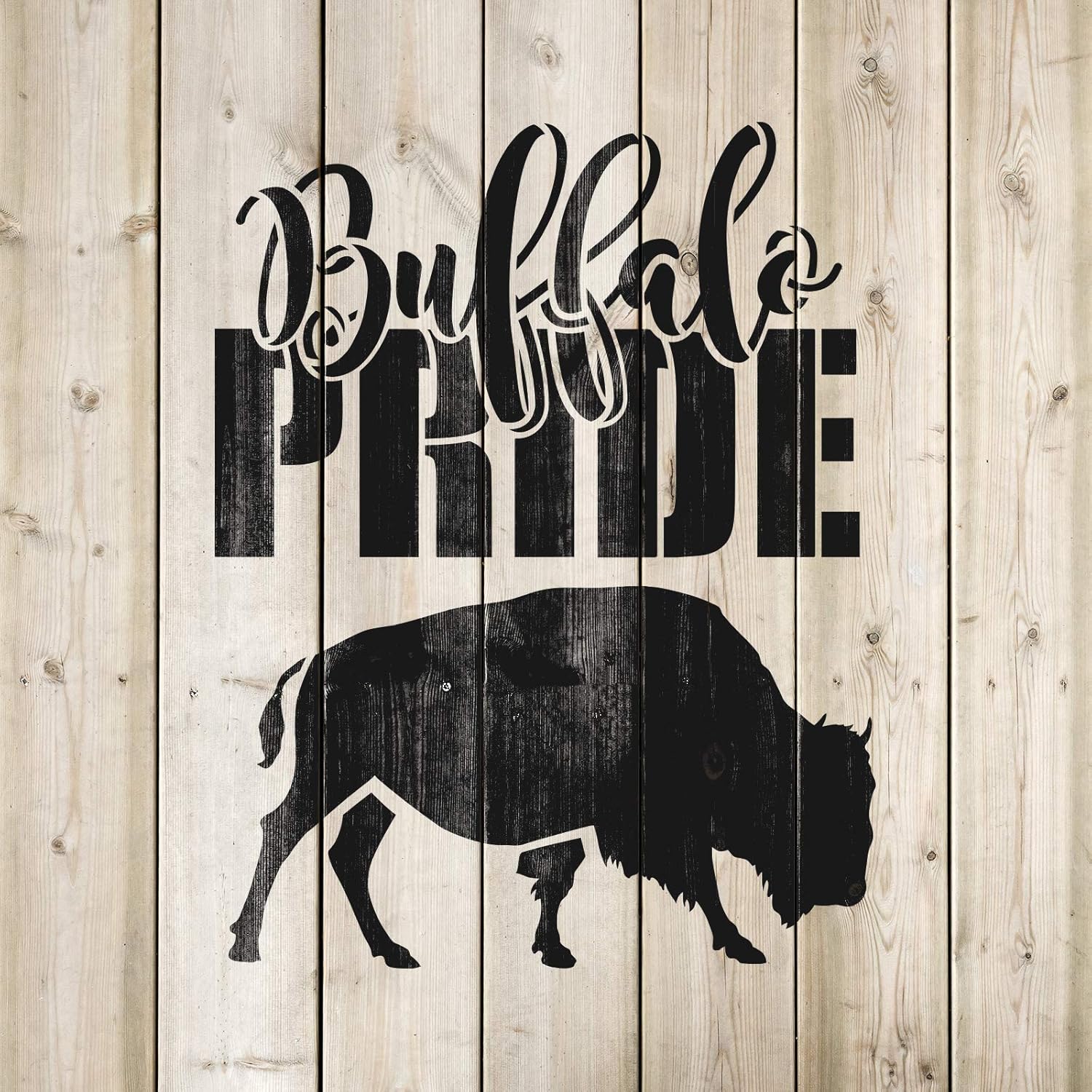 Buffalo Pride Stencil - Ideal for Animal Art and Decor, Reusable, Painting