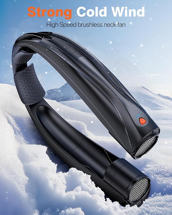 Portable Neck Fan, 6000mAh Personal Fan, 360 Cooling Rechargeable Wearable Fan, 6 Speeds Adjustable Hands-Free Fans for Travel, Outdoor, Office, Ideal Summer Gifts