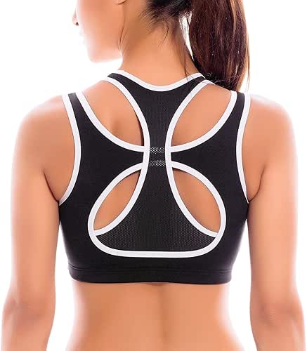 SYROKAN Women's High Impact Full Support Workout Powerback Yoga Sports