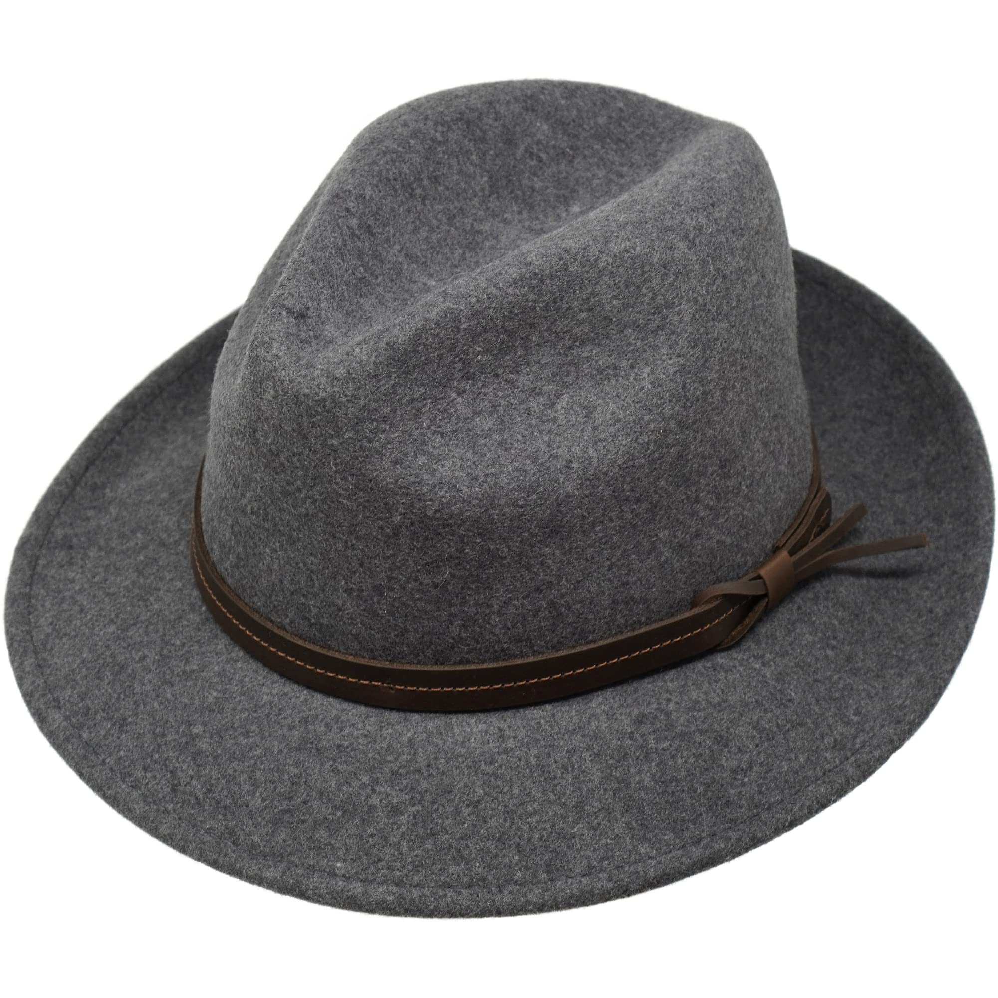 Borges & Scott Unisex Grey Melange Stoker Felt Hat - 56Cm (S)
