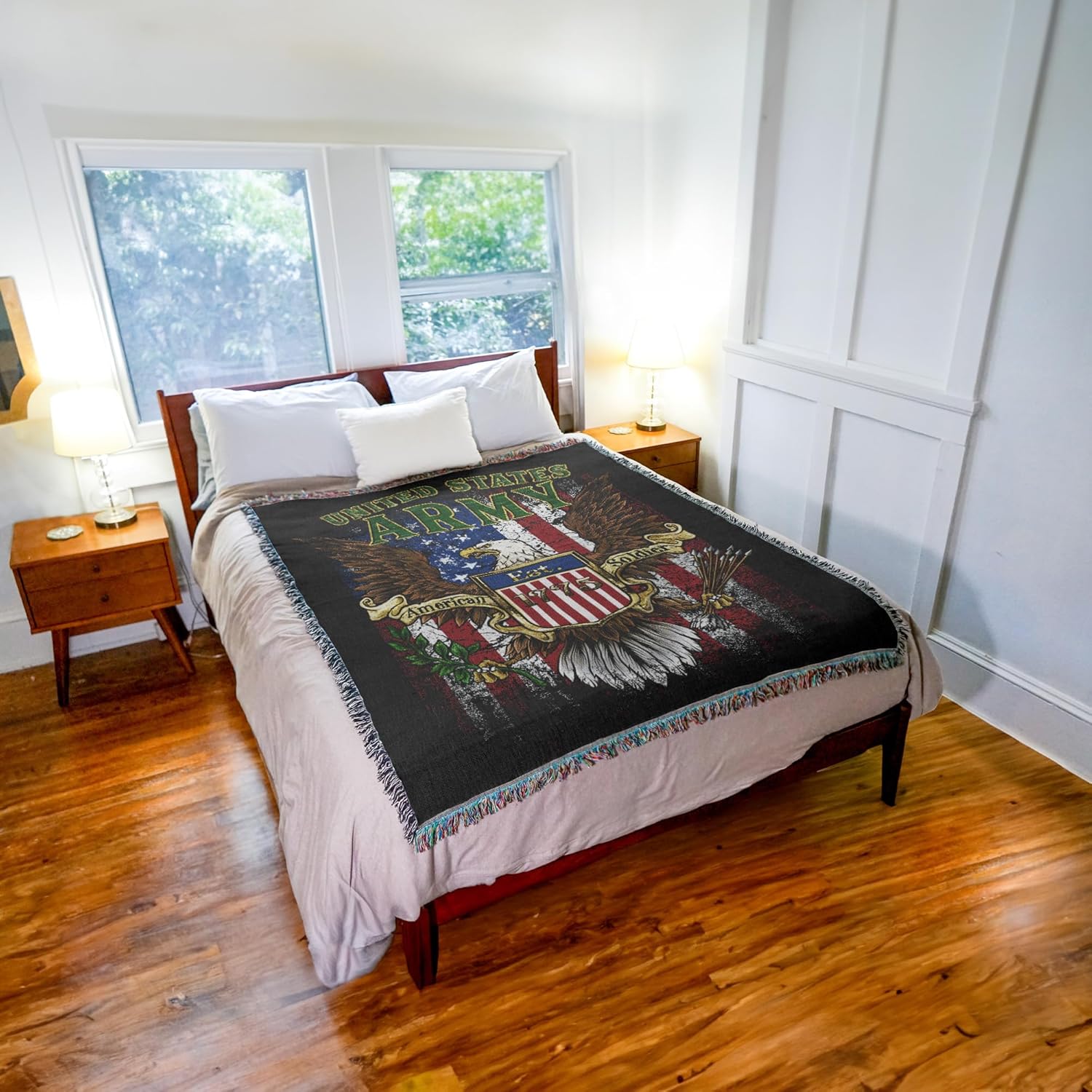 Pure Country Weavers US Army - Strong Blanket Eagle American Flag - Gift Military Tapestry Throw Woven from Cotton - Made in The USA (72x54) - Image 3