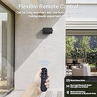 Vista 4 de Inwa Altavoces Bluetooth para exteriores, altavoz activo pasivo de montaje en pared, sistema de sonido estéreo inalámbrico impermeable