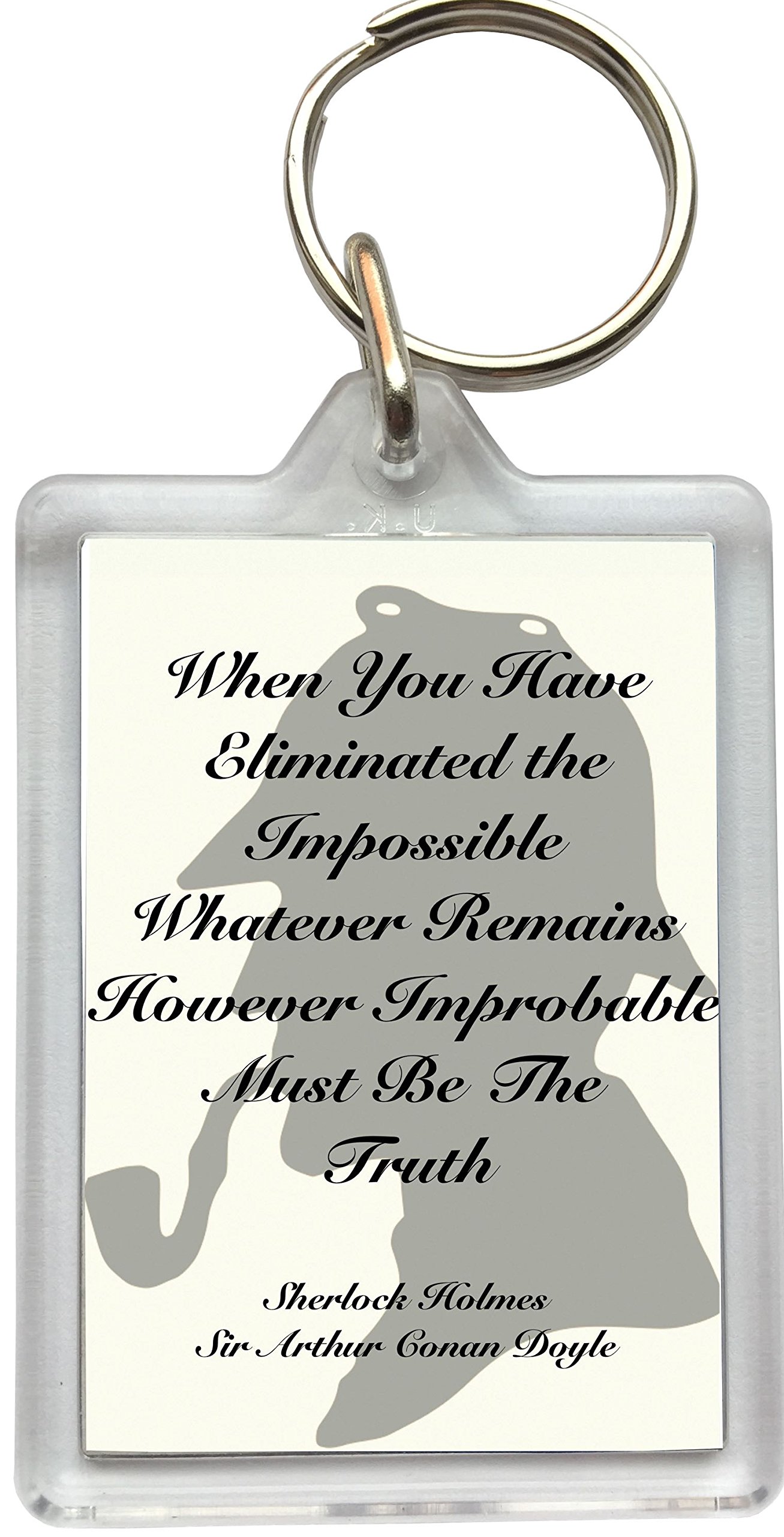Super Universe Unisex Multicolored Sherlock Holmes Eliminate The Impossible Quote Keyring - Famous Quotes Keyring 4.2 X 6.2Cm