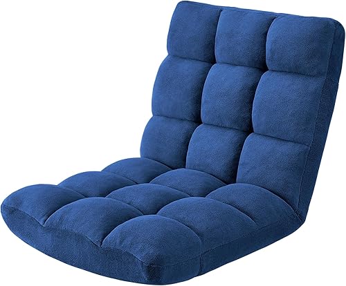 Miniatura 16 de Silla plegable para juegos de suelo de 14 posiciones, acolchada y ajustable, con algodón transpirable y terciopelo coral agradable a la piel para