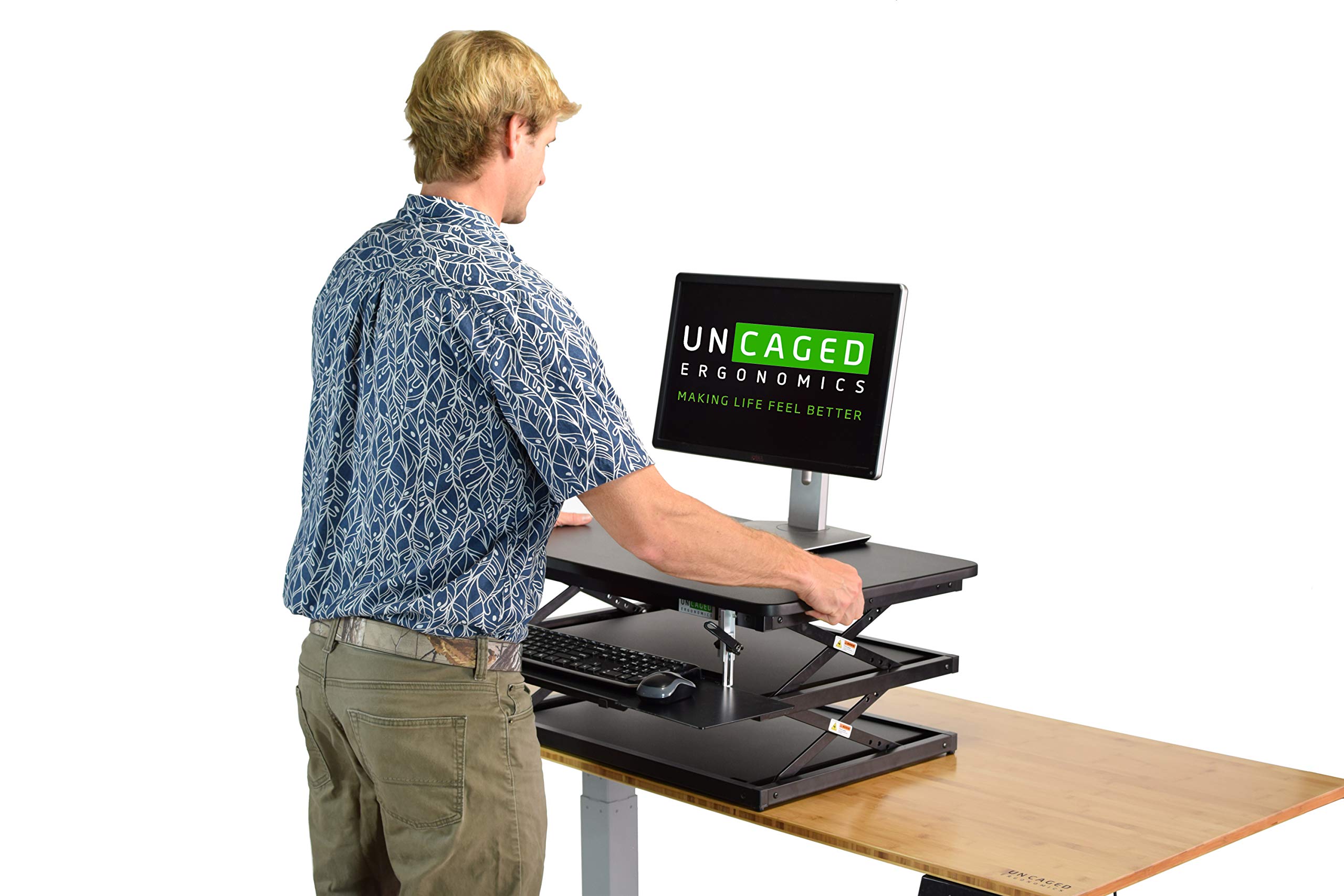 CHANGEdesk Tall Ergonomic Standing Desk Converter with Adjustable