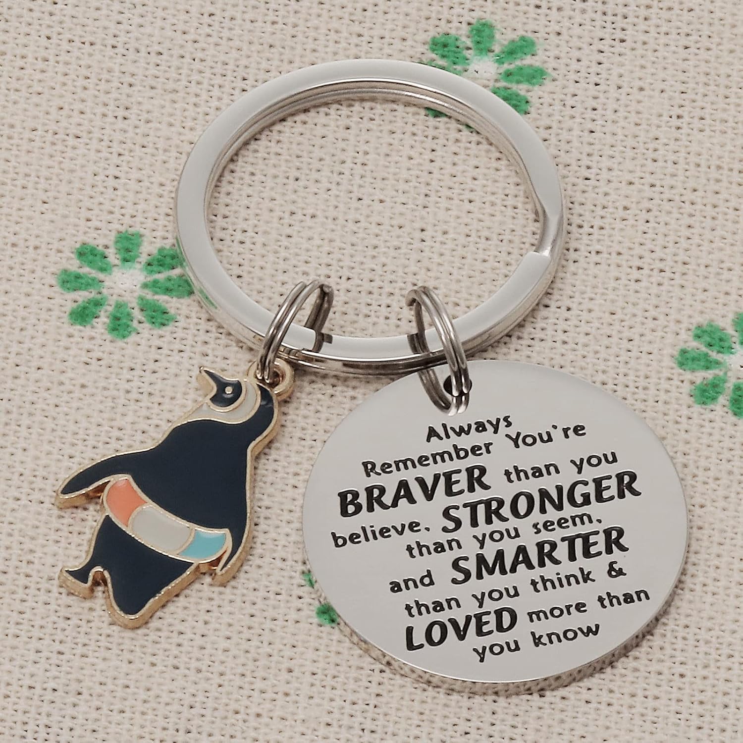 Penguin Keychain Gifts Uplifting Penguins Gift for Penguin Lovers You are Braver Stronger Smarter Than You Think Keychains Penguin Keychain - Image 4