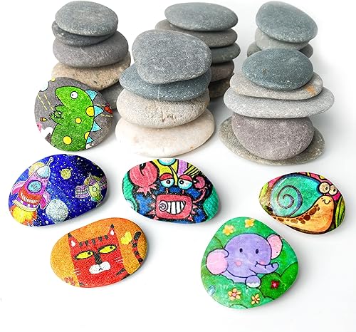 souG 30 rocas de pintura, rocas suaves para pintar rocas de bondad que van de aproximadamente 2 a 3 pulgadas, perfectas para pintar fácilmente y