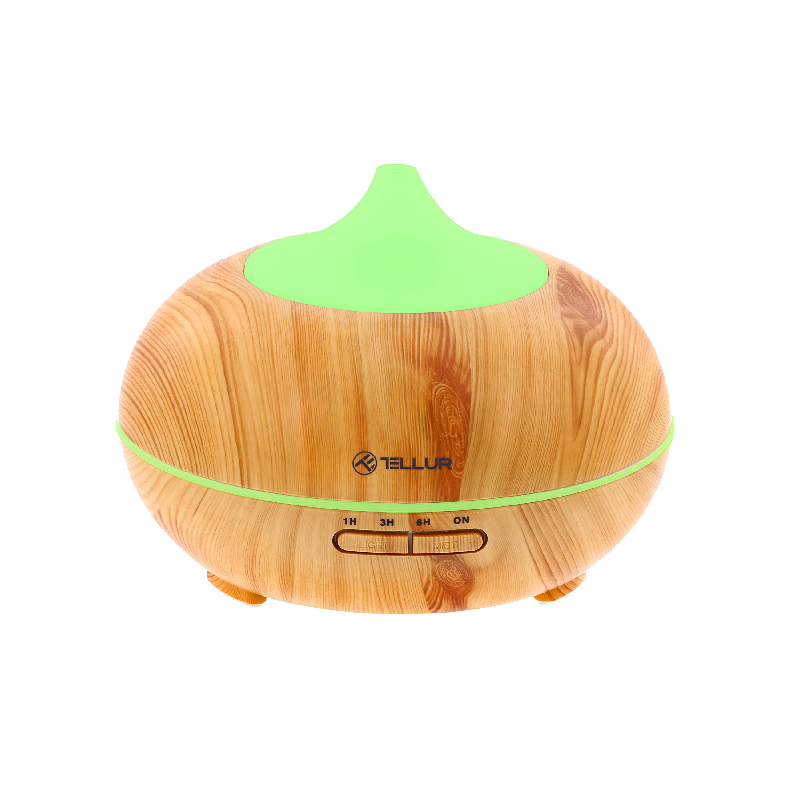 Diffusore di aromi Tellur Smart ad Ultrasuoni, Controllabile sul tuo Smartphone, Compatibile con Alexa, Automazione con app dedicata, 300ml, LED RGB, Color Legno
