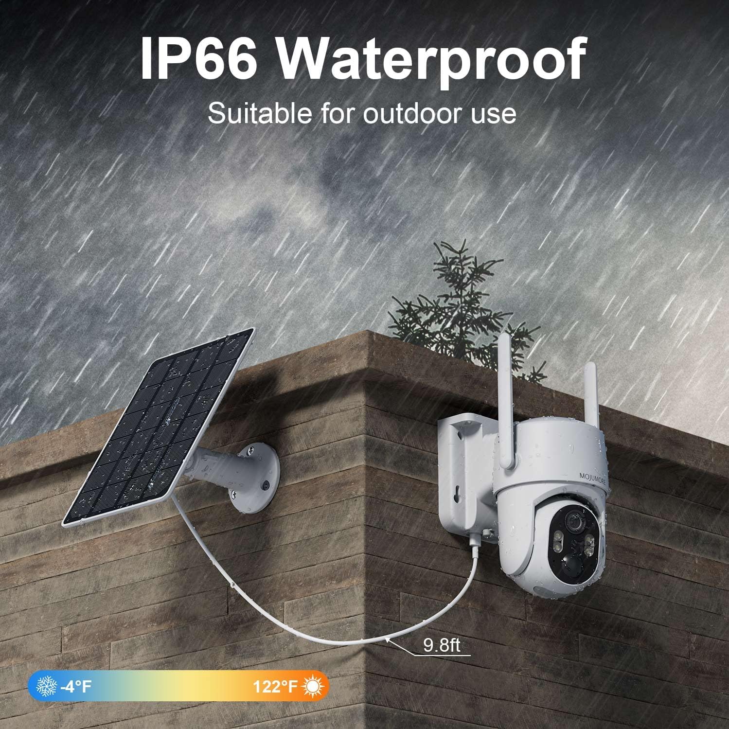 4G LTE Cellular Security Camera, No WiFi Security Cameras Wireless Outdoor, Solar Outdoor Camera Wireless, PIR Detection, 2K Color Night Vision, 360° PTZ, Built-in SIM Card - Image 6