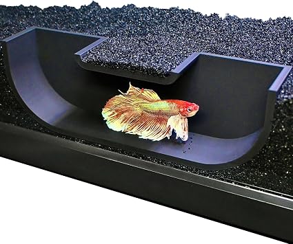 Betta Underground Tunnel Hideout Cave - Aquarium Hide For Small Fish And Shrimp, Viewing Rest Hammock Enrichment Toy, Tank Accessories Supplies Decorations Ornaments