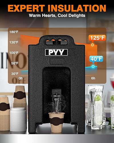 Miniatura 4 de Dispensador de bebidas aislado de 2.5 galones, jarra de agua caliente y fría, jarra de café con mango y soporte de espiga, urna térmica comercial