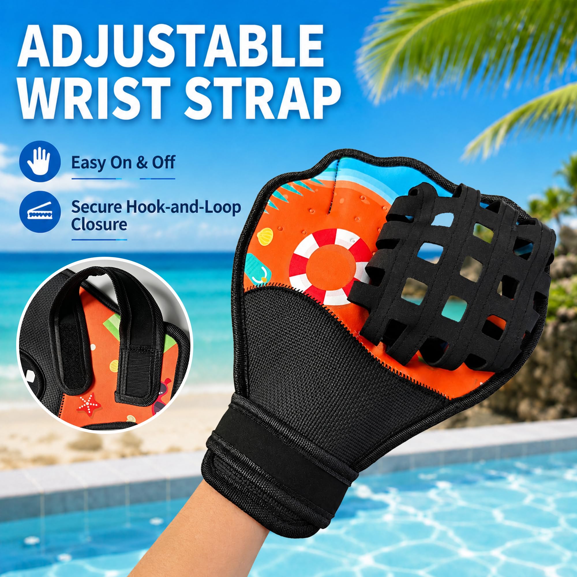 Water Bounce Ball Fanghandschuh-Set, schwimmendes Wurf- und Fang-Poolspiel mit 2 Fanghandschuhen und 1 Wasser-Bounce Ball, Strand und See Outdoor Sommer Familienspielzeug