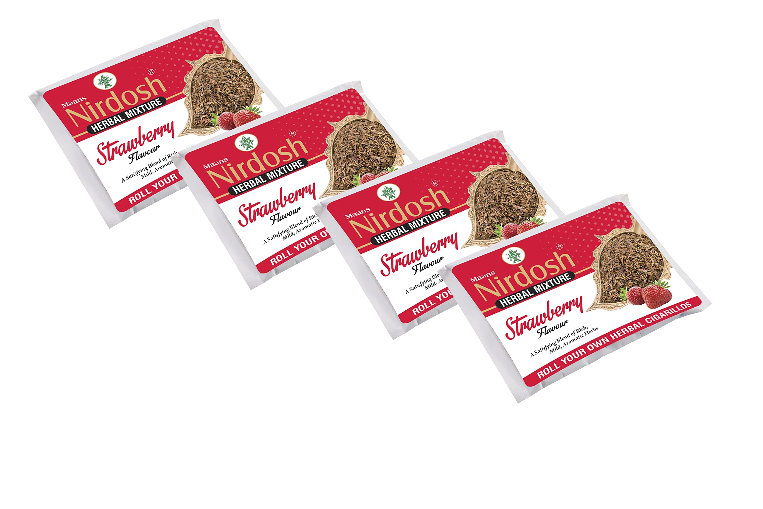 Nirdosh Strawberry Flavour Herbal Raw Mixture - 50g (Pack of 4),100% Tobacco Free & Nicotine Free for Quit Smoking, Made with Herbs & Spices, Your Own Herbal Cigarillos, Treat your Cough & Cold (B0C3DGY8CG) Amazon Price History, Amazon Price Tracker