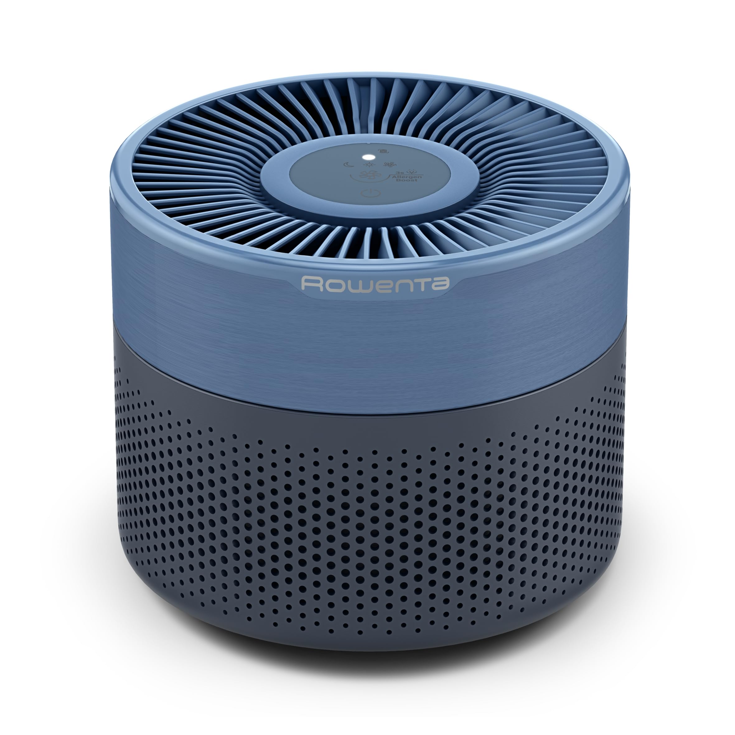 Rowenta Pure Air Mini PU1522F0 Oczyszczacz powietrza, filtr HEPA do 22 m², bardzo cichy, redukujący nieprzyjemne zapachy, silnik Effitech, niebieski/szary | Bardzo cichy, redukuje nieprzyjemne zapachy, antracyt, proste i intuicyjne sterowanie, Kolor: Nieb