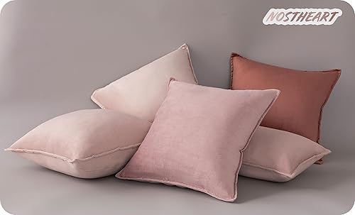 Miniatura 5 de NOSTHEART Juego de 4 fundas de cojín decorativas de 18 x 18 pulgadas, fundas cuadradas de terciopelo suave de lujo para sofá, dormitorio, automóvil,