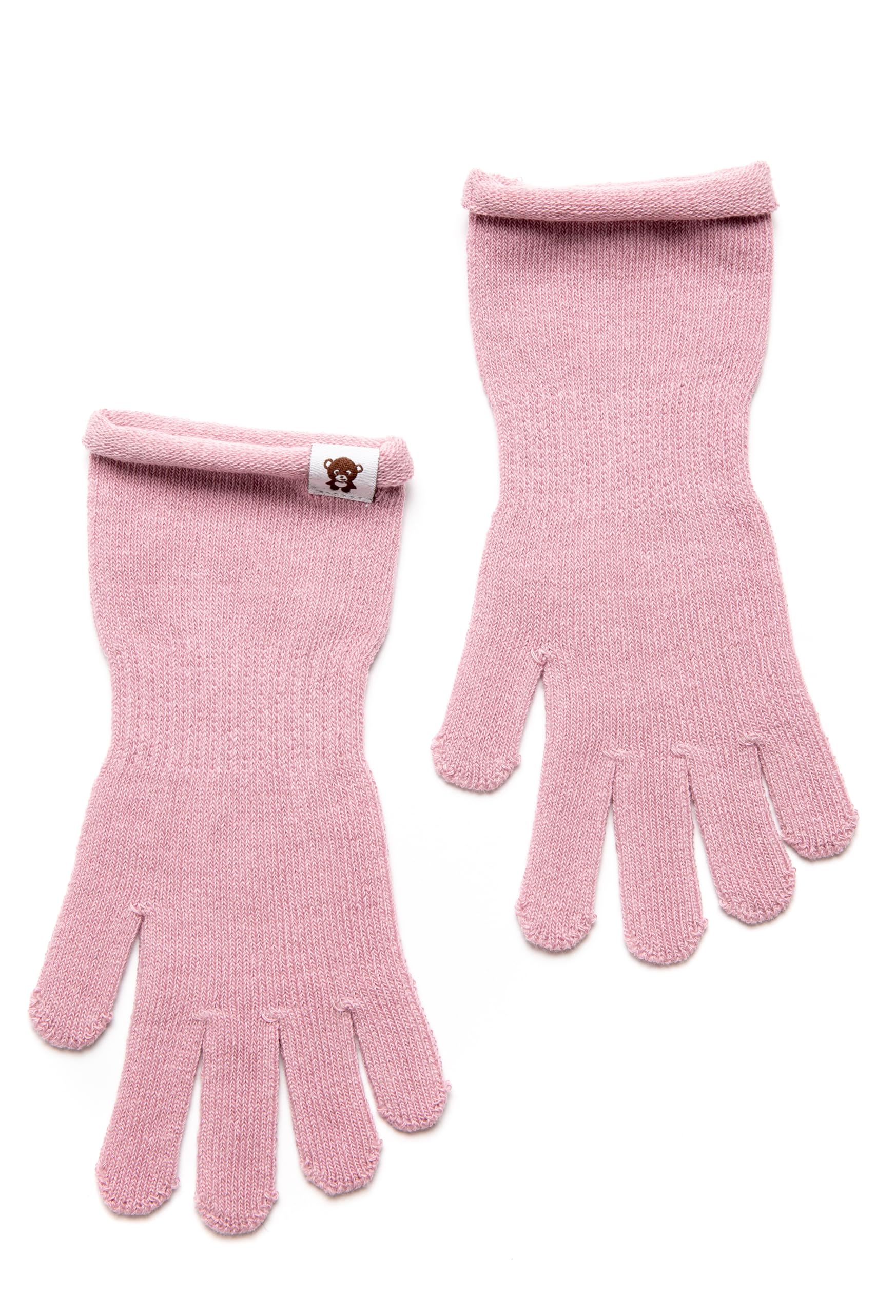 Knitas Boys Pink Long Wrist Cotton Knit Gloves For Kids | Single-Layer Soft Finger Gloves For Girls Ages 2-8 In Beige, Größe 6-7 (Für 6-8 Jahre)