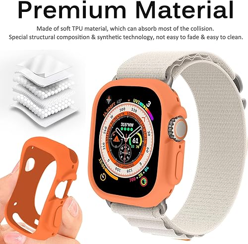 Miniatura 3 de Miimall Funda compatible con Apple Watch Ultra 2 de 1.732 pulgadas, Apple Watch Ultra 1.732 pulgadas, funda delgada de poliuretano termoplástico