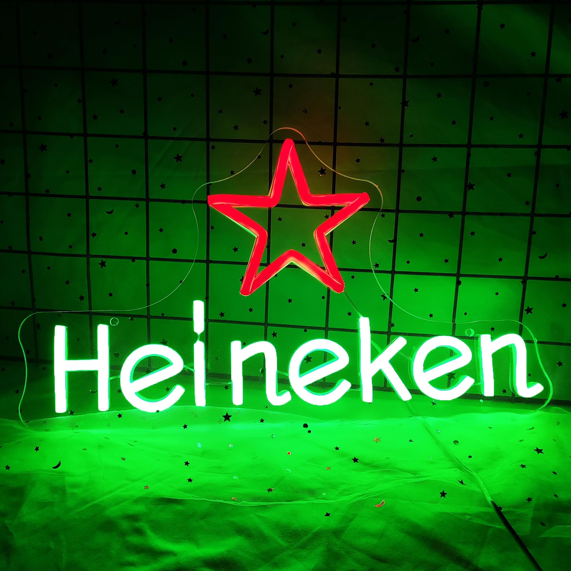 Heieken Neon Sign for Wall Decor Dimmable Beer Light Sign Bar Led