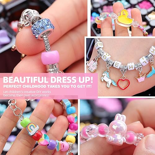 Miniatura 5 de Regalos de cumpleaños de Pascua para niños, más de 520 piezas, kit de fabricación de pulseras y kit de arte de uñas, inspira creatividad e