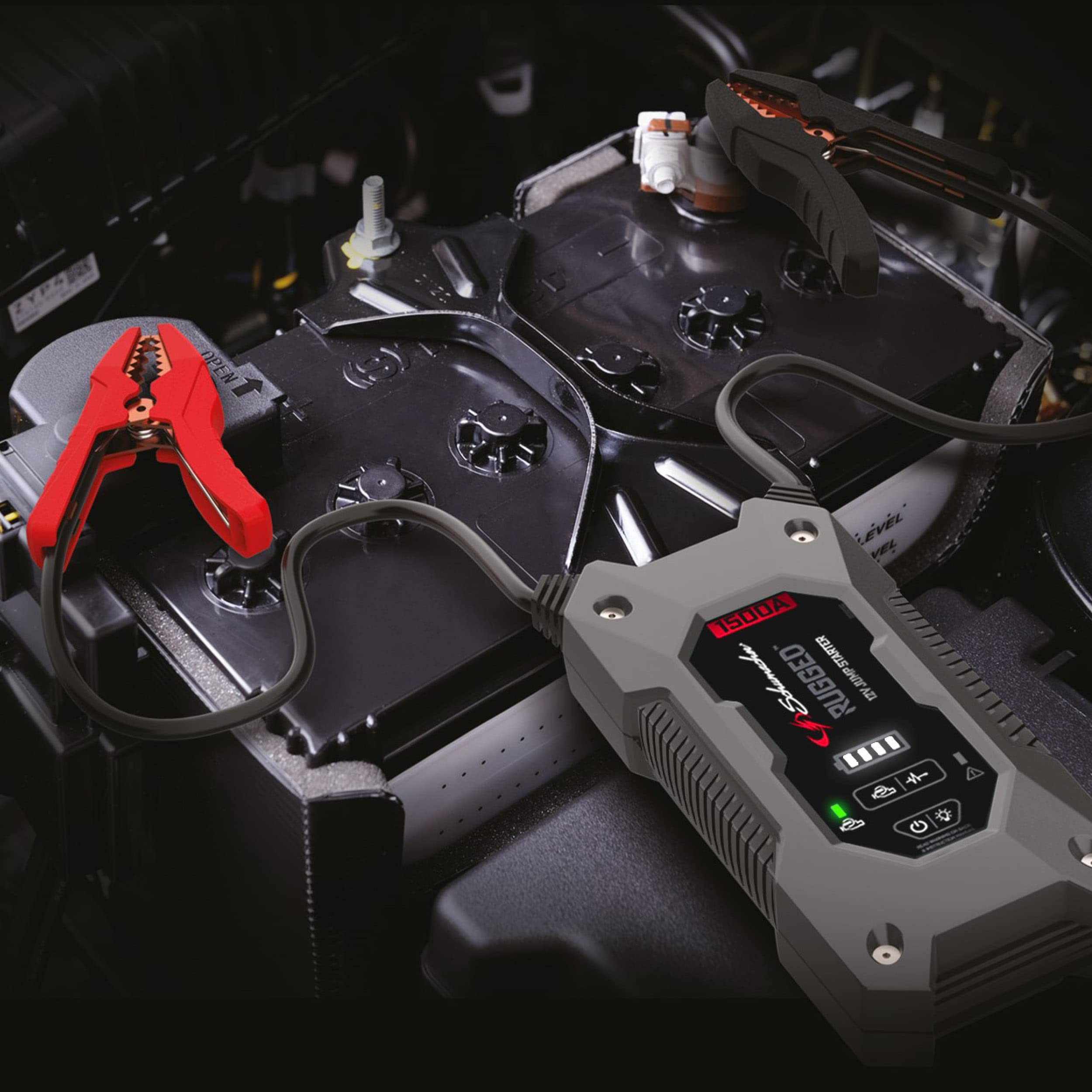 Schumacher Electric SBX462 - Avviatore Auto 1500A 12V - Booster al Litio con Morsetti Sicuri - Motori Benzina 8L / Diesel 6L - USB, LED - Modalità Override e Pre-Boost