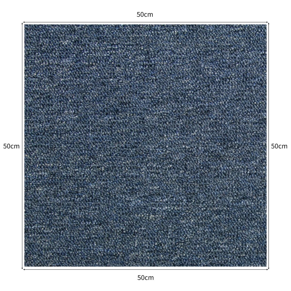 Monster Shop 40 Stück Teppichfliesen Bodenfliesen Teppich 50 x 50 cm für 10 m² in Kohle-Schwarz & Sturm-Blau