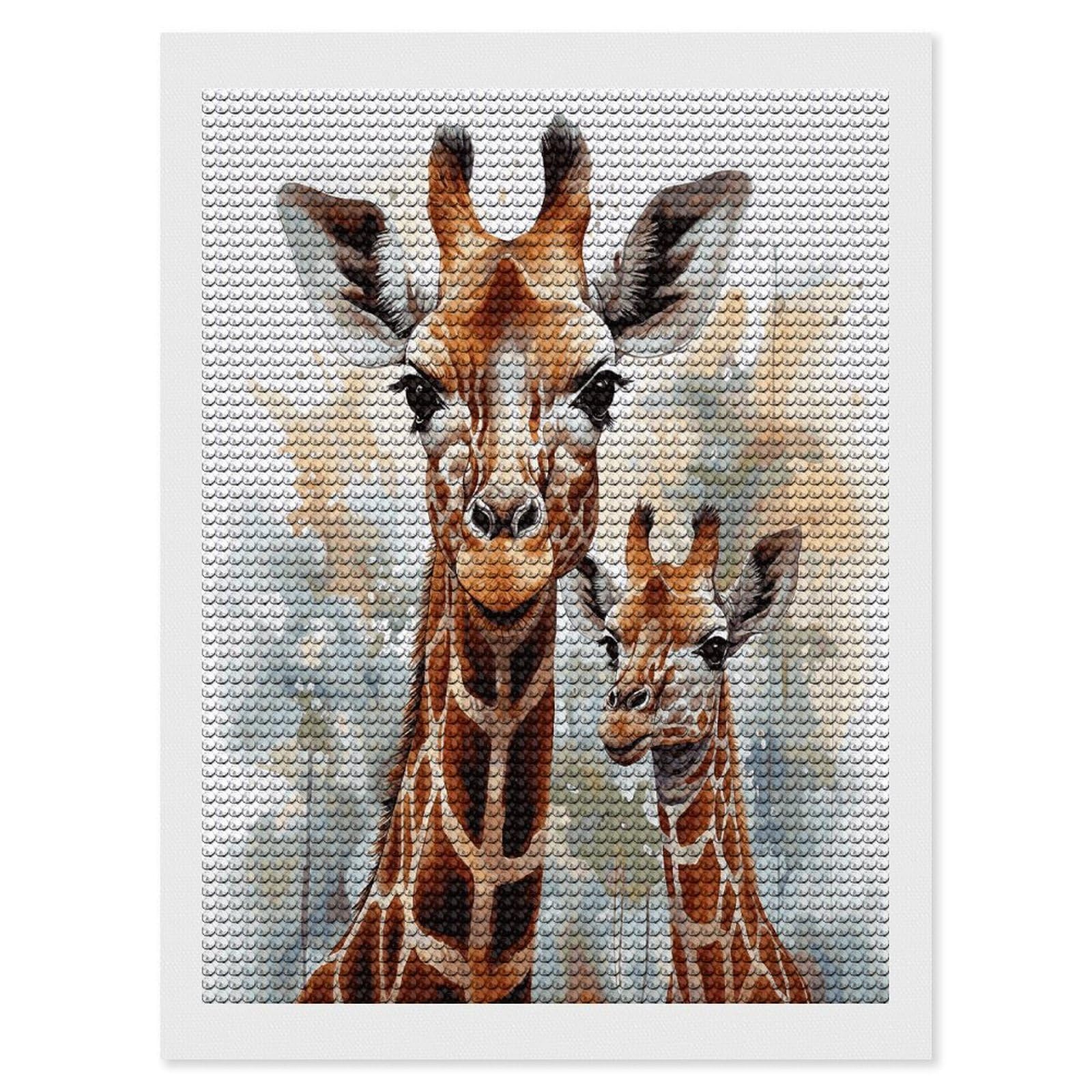 FekiLoot Watercolor Deer Giraffe Diamond Art Kits for Adults Diamond Painting Kits for Beginners DIY Diamond Art Kits Round Full Drill Diamond Dot Gem Painting for Home Wall Decor Gift 12"x16"