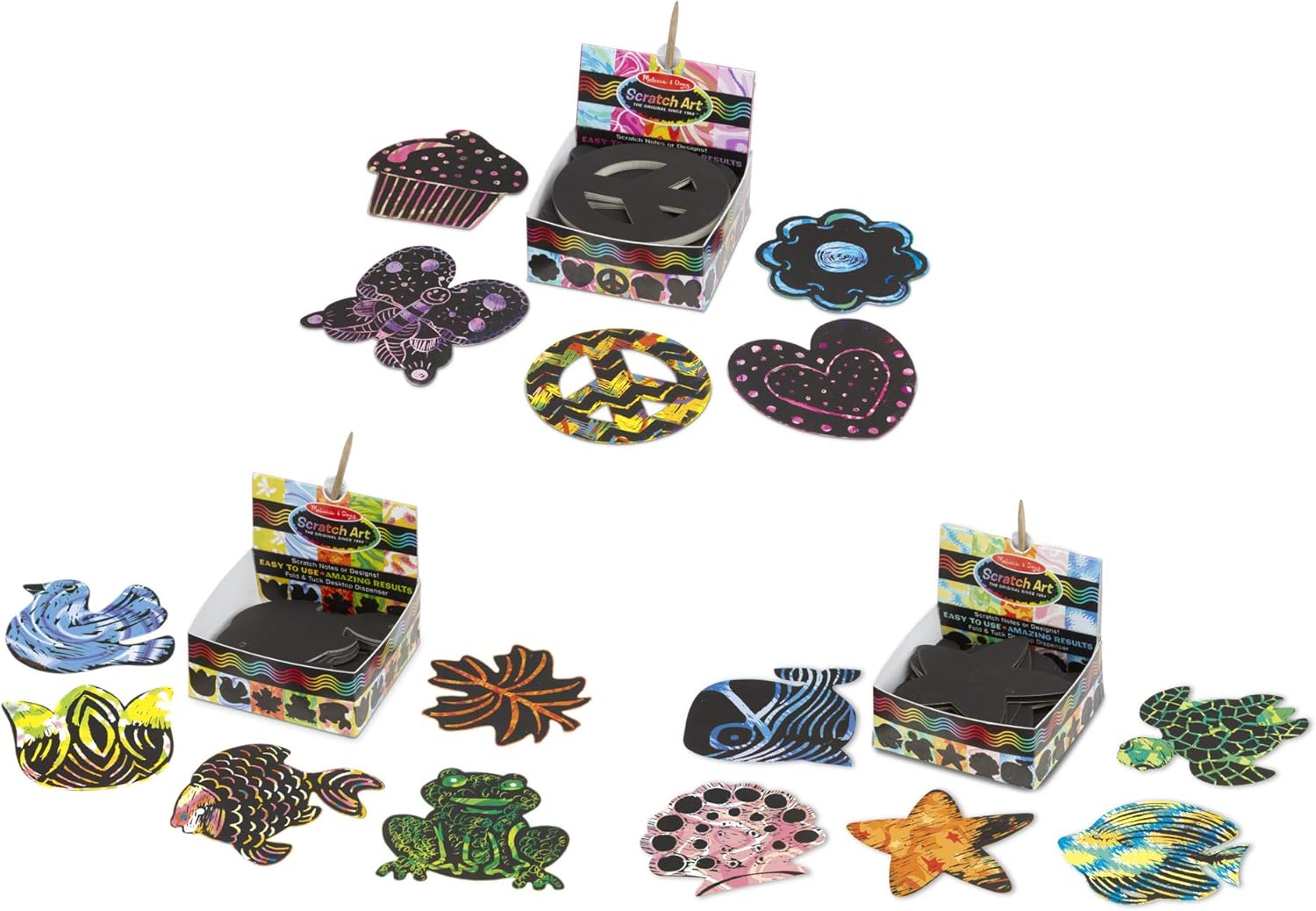 Melissa & Doug Scratch Art Mini Notes Bundle: Ocean, Nature and Friendship : Toys & Games