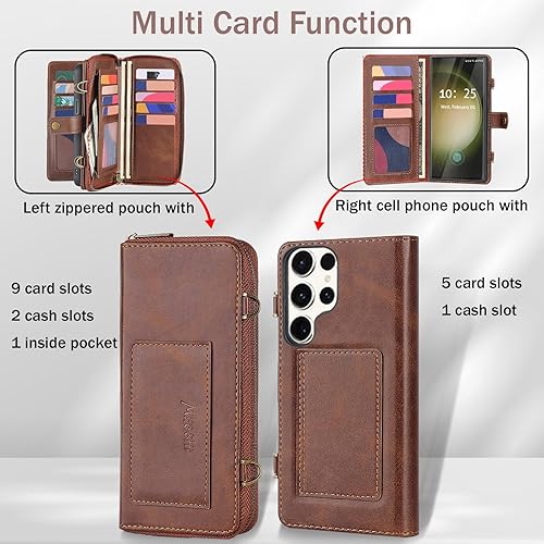 Miniatura 10 de Funda tipo cartera para Samsung Galaxy Note20 Ultra, funda tipo cartera multifunción, desmontable 3 en 1 magnética Note20 Ultra, funda para teléfono