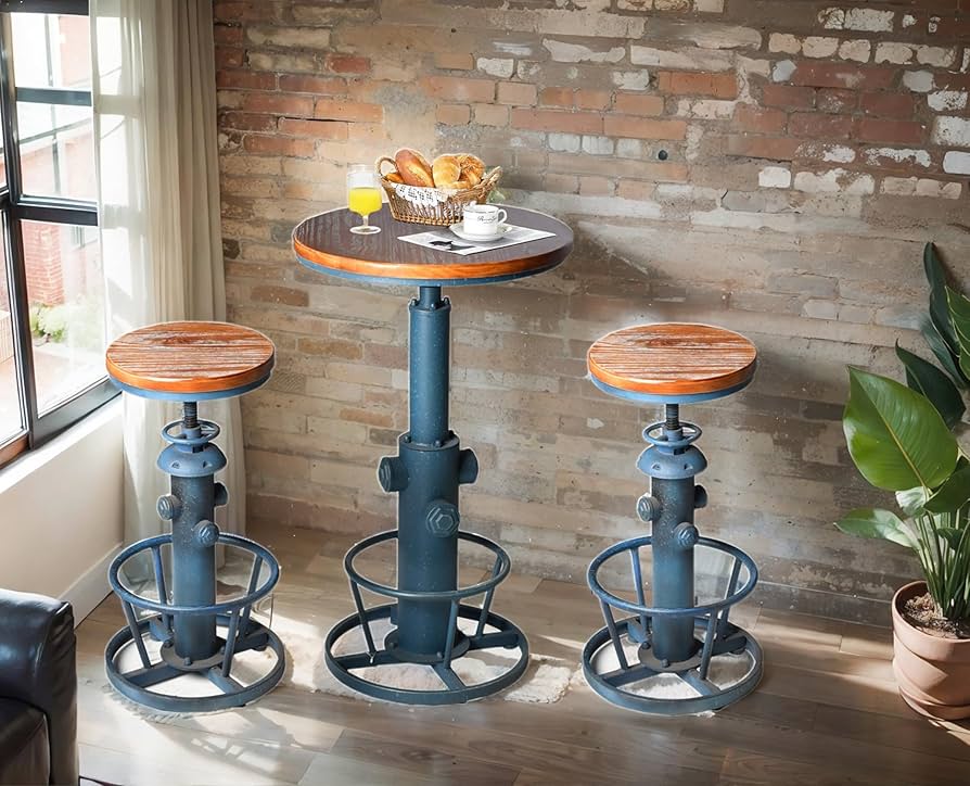 Amazon.com - Topower 3 Piece Pub Bar Set Retro Round Bar