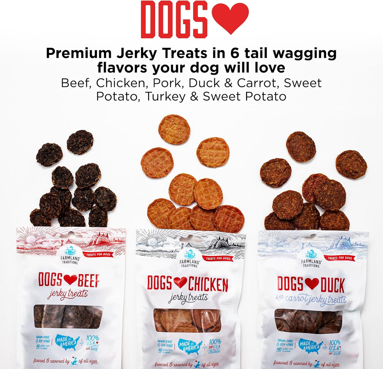 Farmland Traditions Dogs Love Sweet Potato Dog Treats, Premium Single Ingredient Human Grade Sweet Potato Dog Jerky, 2-Pound Bag