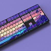 Vista 2 de JSJT Teclas PBT - Tecla translúcida con impresión lateral, estilo multicolor con brillo personalizado, juego de 124 teclas de perfil Cherry