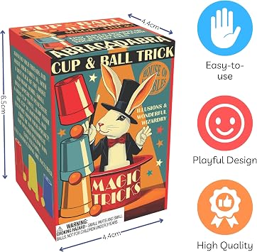 House of Marbles Cup and Ball Magic Trick – Classic Magician’s Illusion Prop – Traditional Magic Set Accessory for Beginners & Entertainers