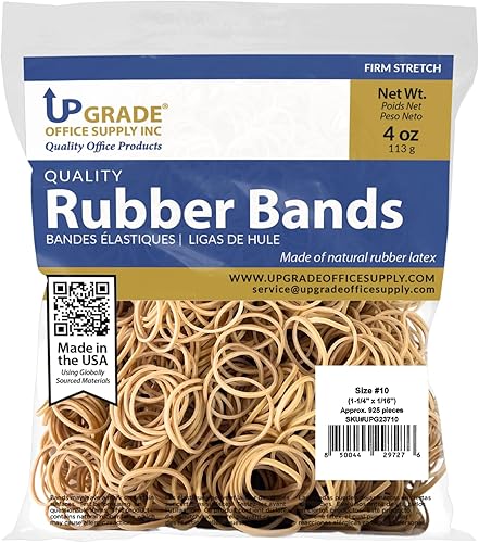 Miniatura 4 de Upgrade Office Supply UPG23710 Bandas de goma, tamaño #10 (1-14 x 116"), bolsa de 14 libras, aprox. 925 bandas, crepe natural, fabricado en EE. UU
