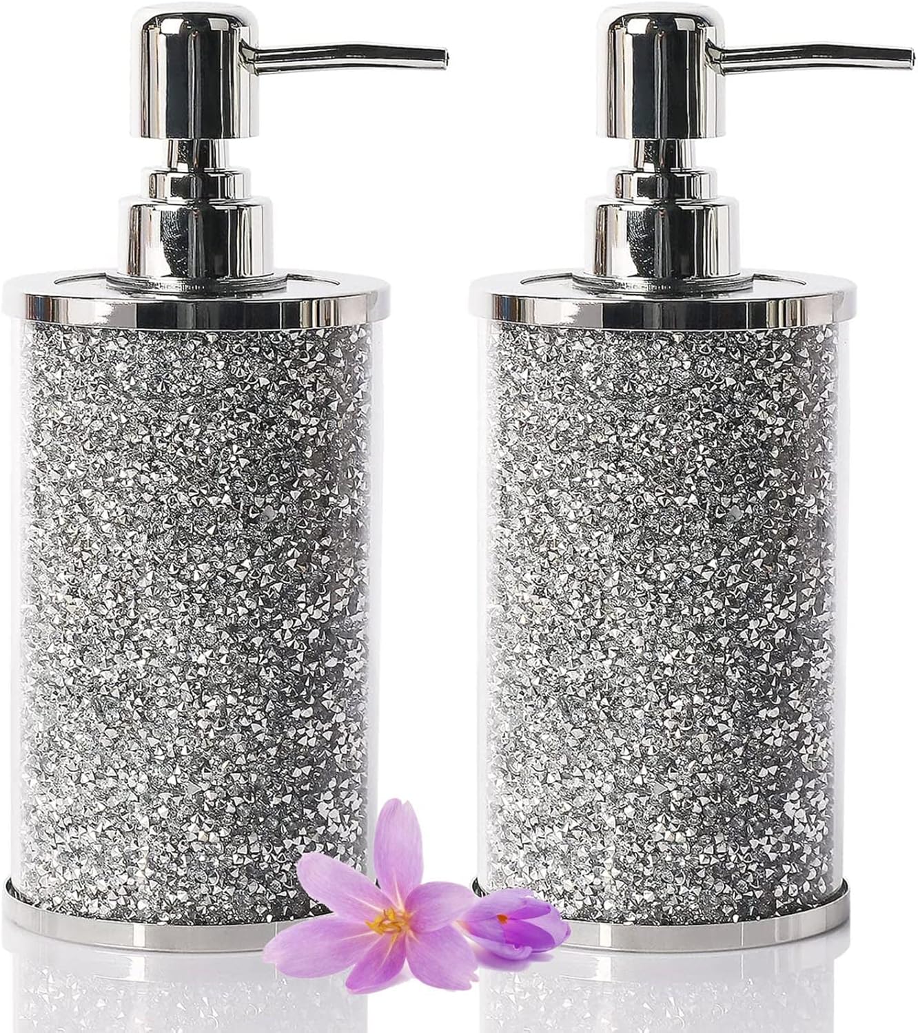 Amazon.com: Crystal Glass Soap Dispensers for Bathroom Countertop,2 PCS ...