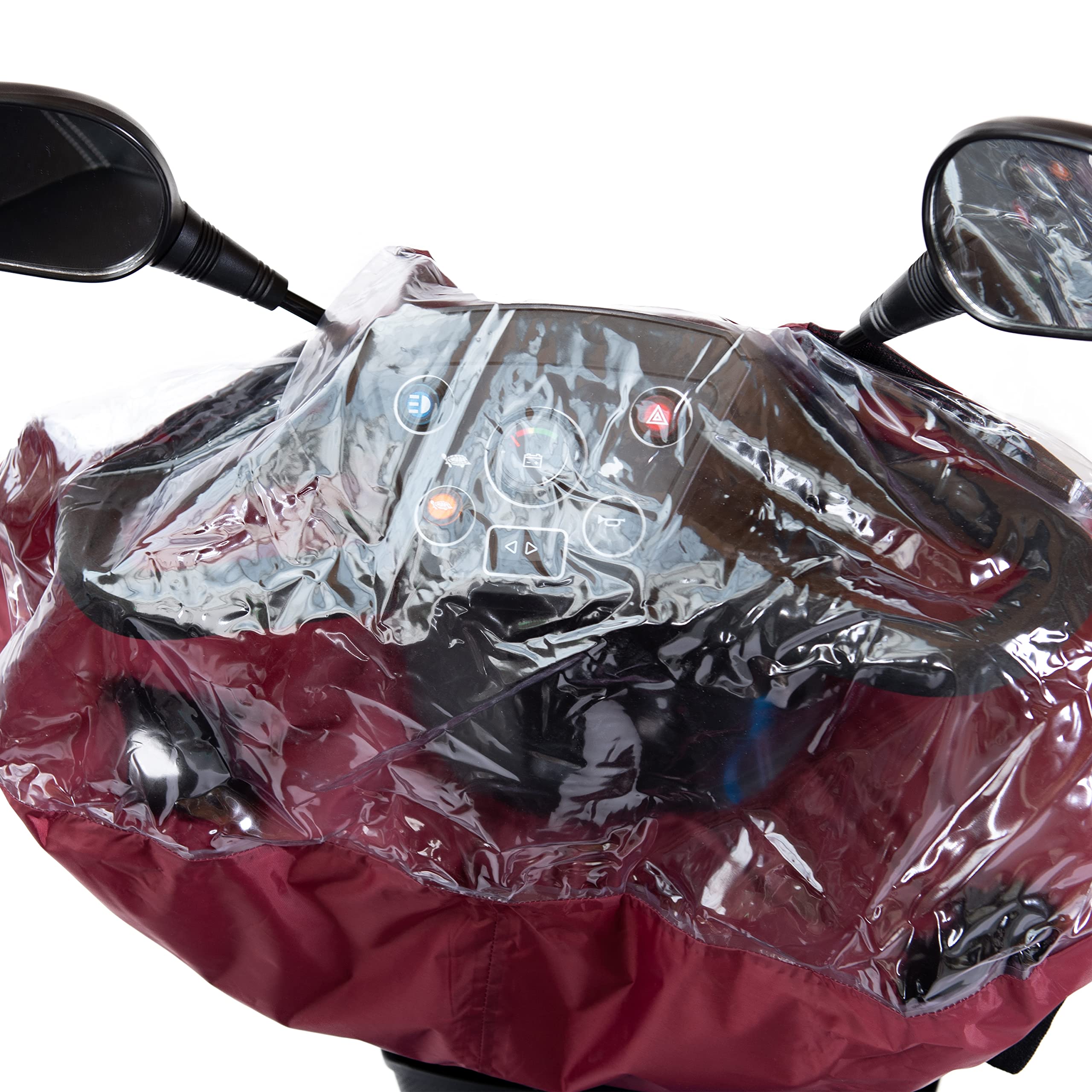 Delta Lenker-Abdeckung für Elektromobil, 100% wasserdicht, Schutz für Ihr Headset, Hält die Hände warm und trocken, Grau oder Weinrot, Größe S: 46 x 38 cm, Größe L: 69 cm x 41 cm