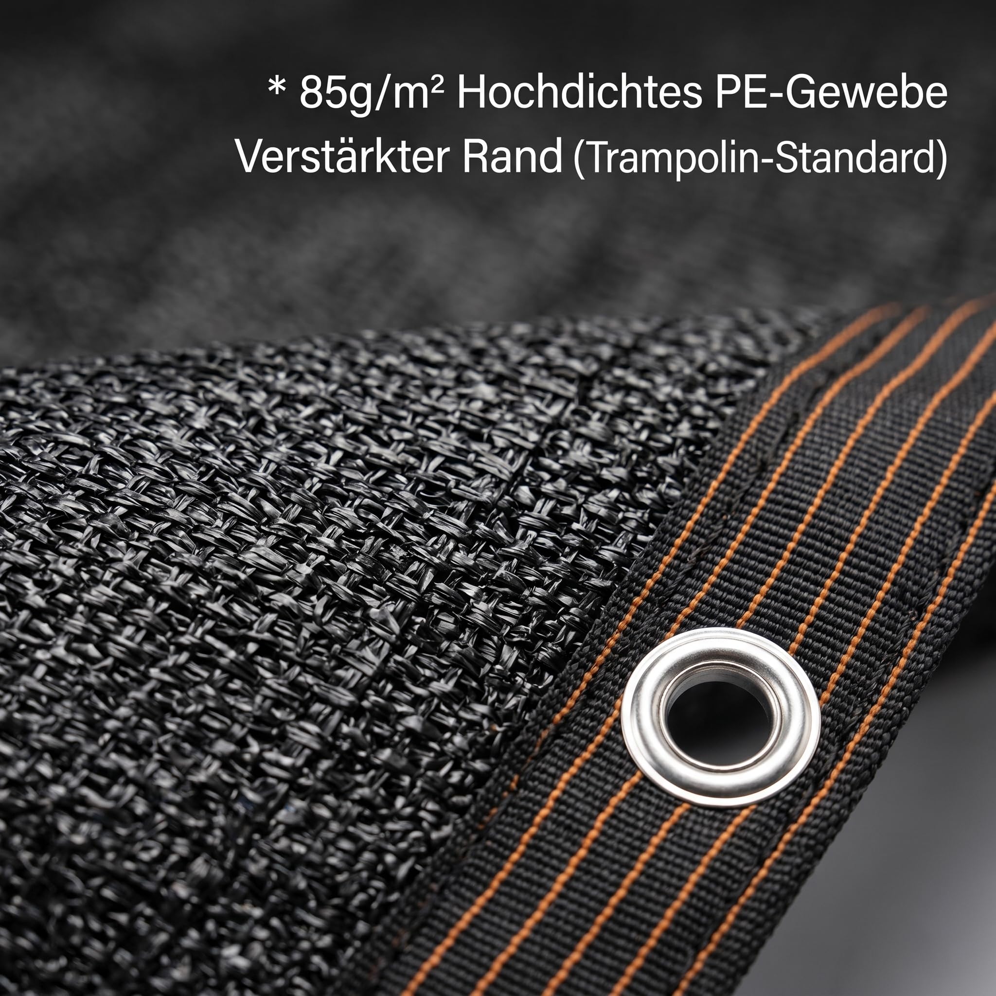 Schattierungsnetz 4x4m/3x4m Schwarz mit Ösen – 85g/m² Großflächiger Sonnenschutz & Sichtschutz – Verstärktes Netz mit Anti-Durchhang-Rippen für Pergola, Garten, Carport & Gewächshaus