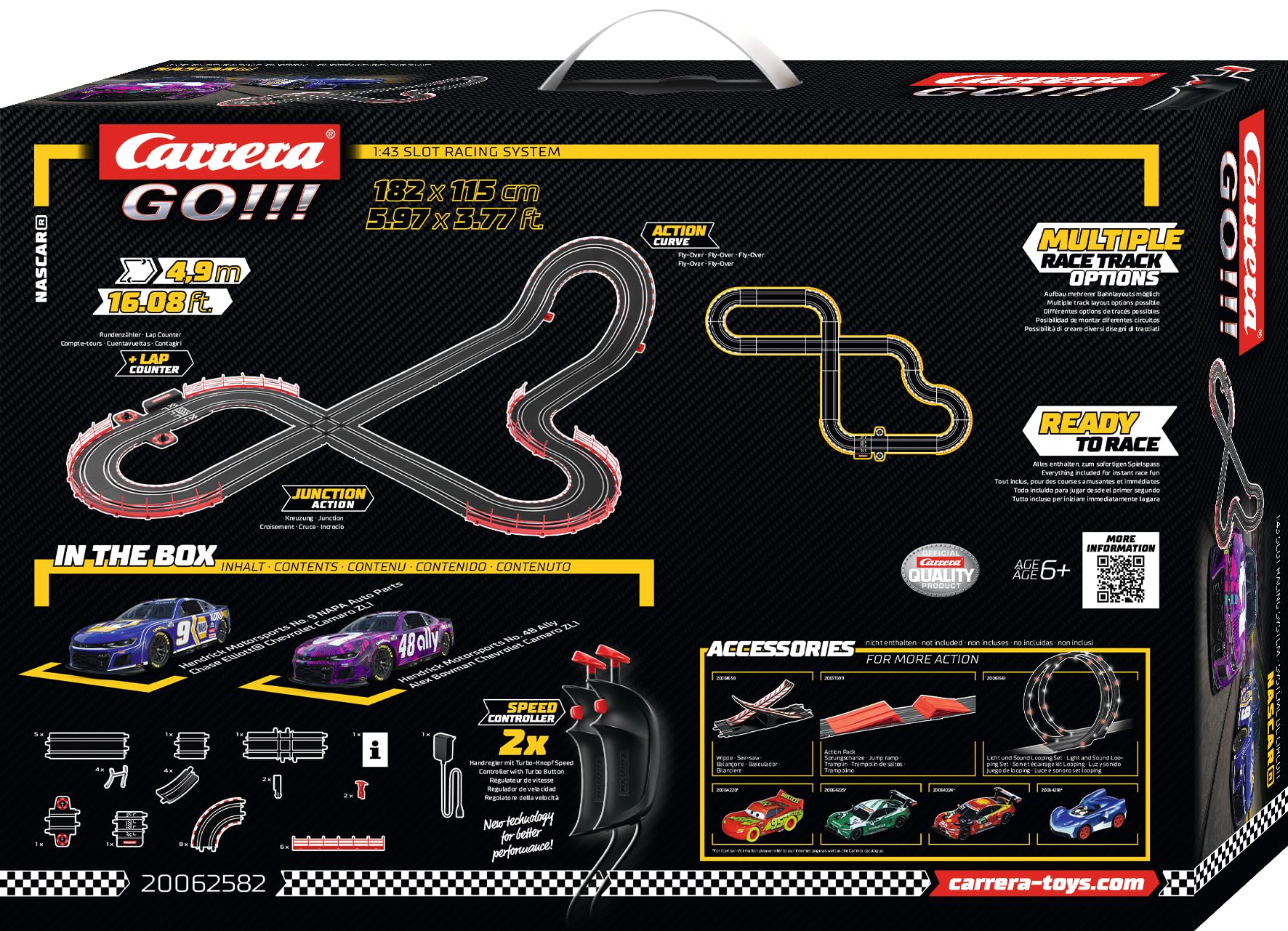 Carrera - 20062582UK - Carrera GO!!! Nascar 4.9 Race Track Set I Racetrack with Licensed Slot Cars, Multicoloured, 1:43 Scale - Image 3