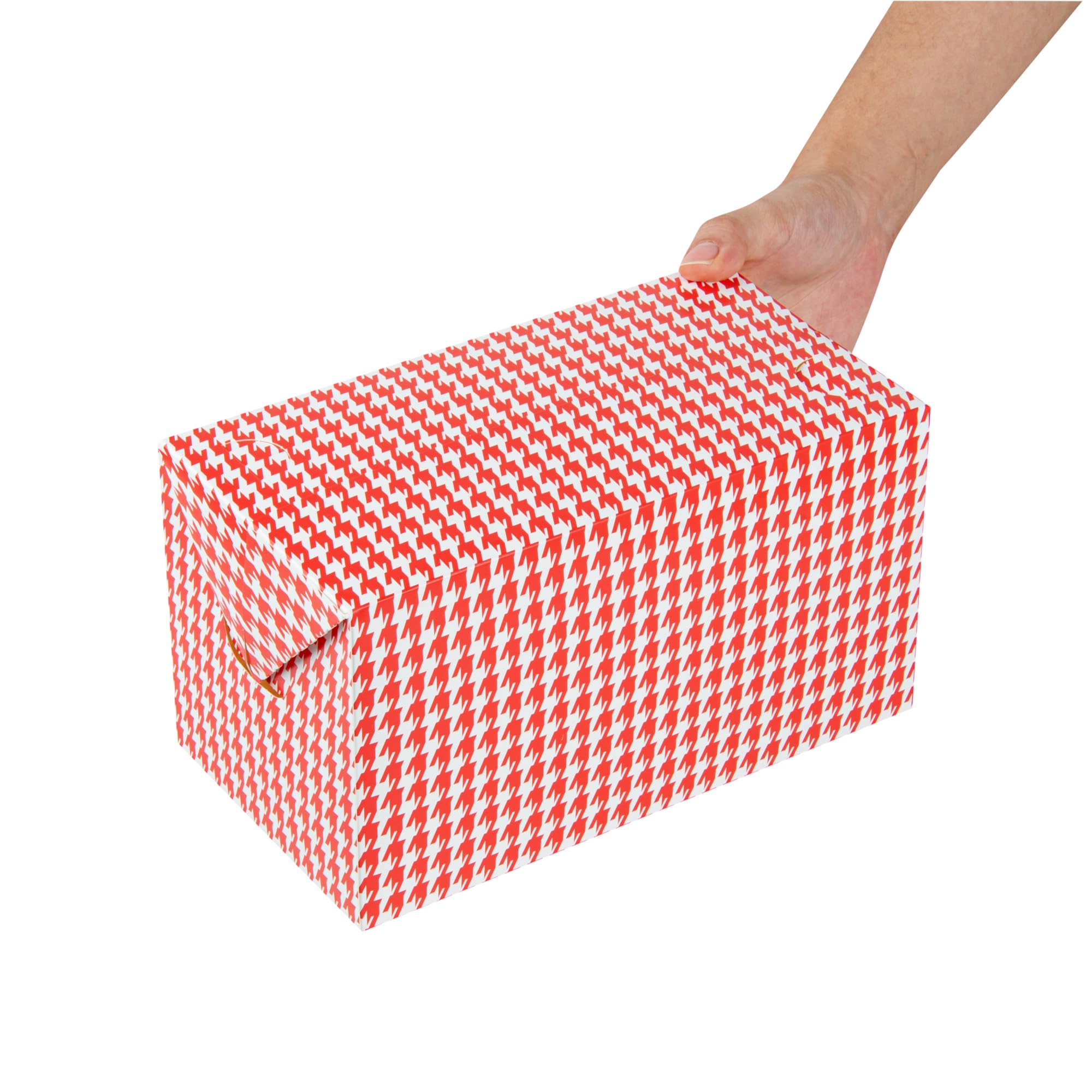 Bio Tek - Cajas para llevar de 80 onzas, 100 recipientes rectangulares para alimentos, cierre superior rápido, desechables, contenedores de papel de pata de gallo rojo, para hamburguesas o pollos