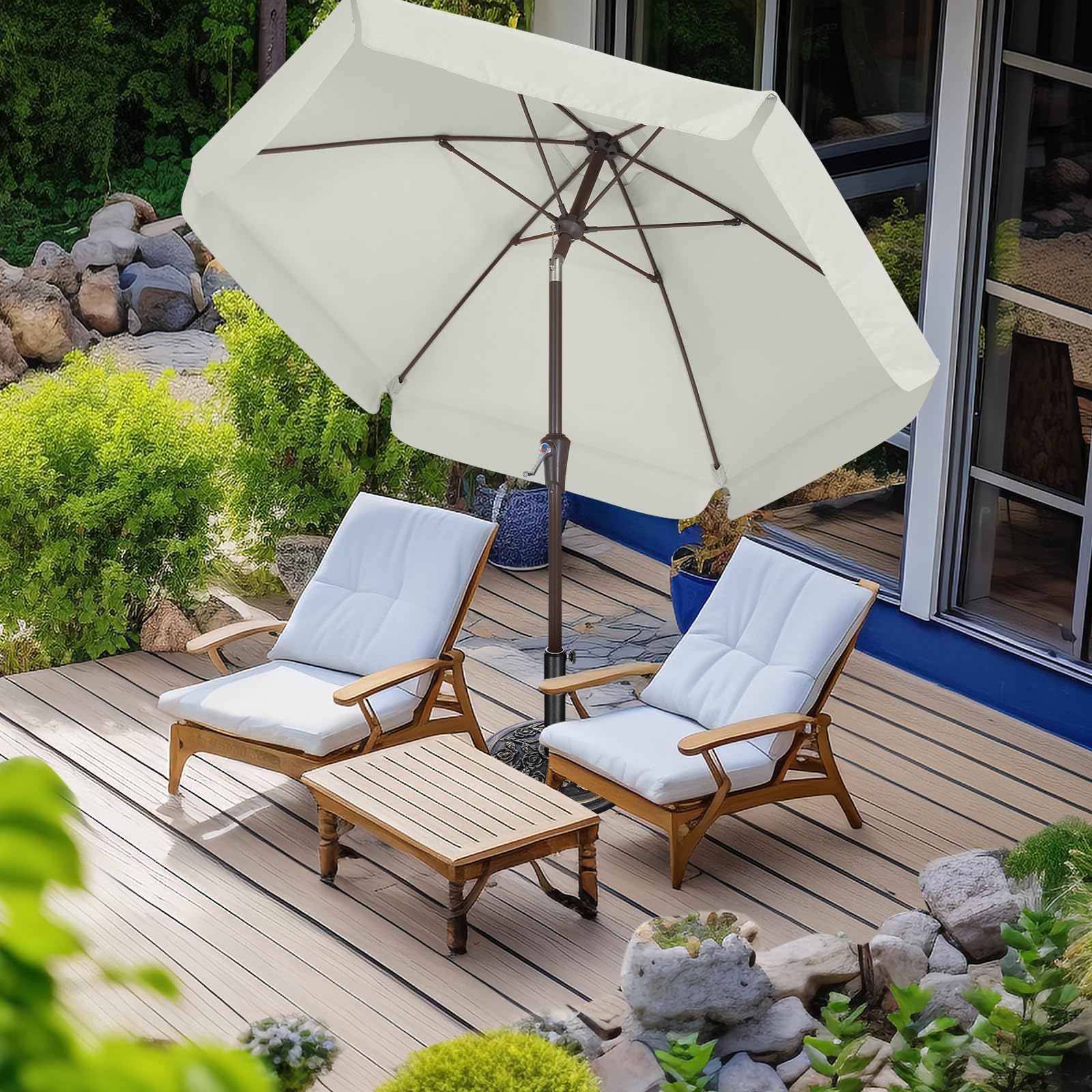ABCCANOPY Ersatzdach Für 2,7 M Terrassenschirm – 8 Rippen, Dunkelblau, 5 Jahre UV-Beständigkeit