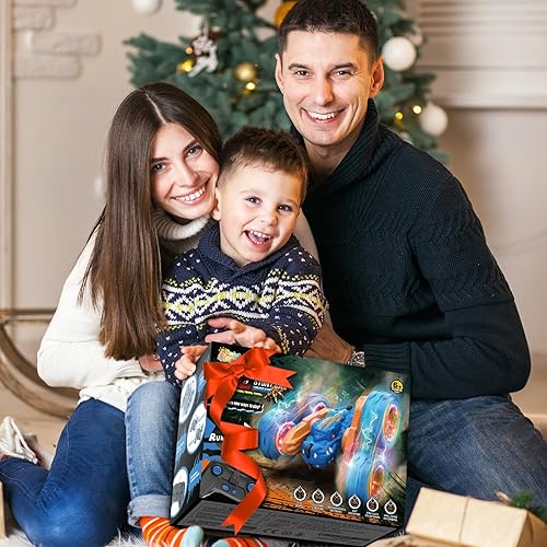 Miniatura 7 de SpringFlower Coche de juguete a control remoto para niños de 3, 4, 5, 6, 7, 8 años, autos RC recargables de dinosaurios, autos de acrobacias a