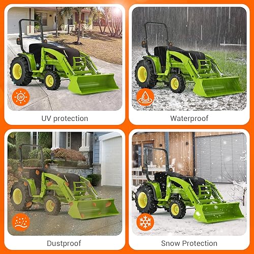 Miniatura 7 de Cubierta para tractor, resistente al agua, 600D, Oxford, compatible con Kubota, John Deere, Mahindra, Bobcat y más, 76 pulgadas de largo x 24