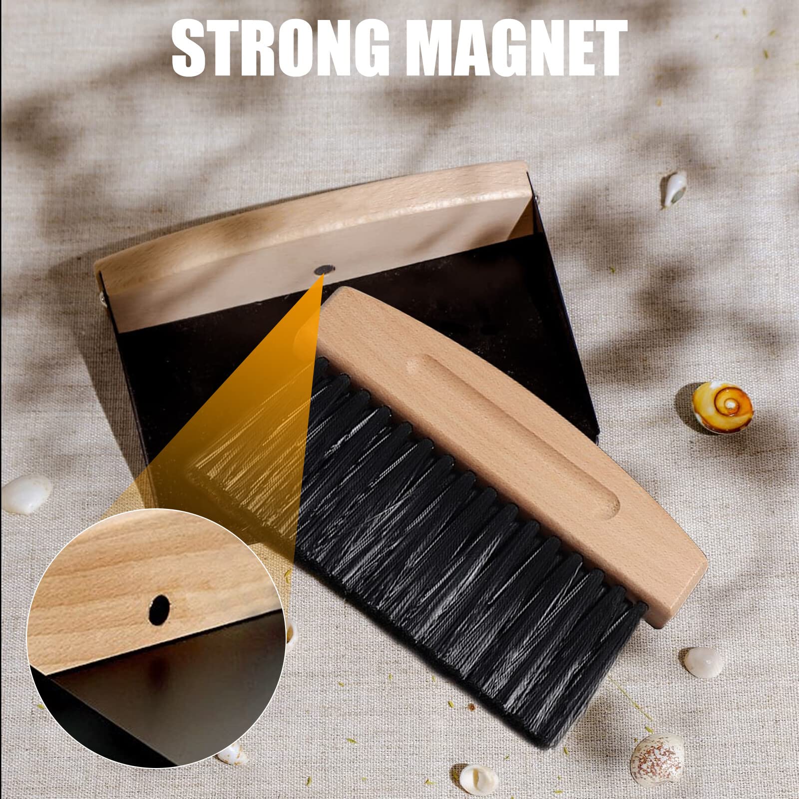 Set Scopa E Paletta In Legno - Mini Scopa Per Briciole, Per Pulizie Domestiche Precise - Foto 4