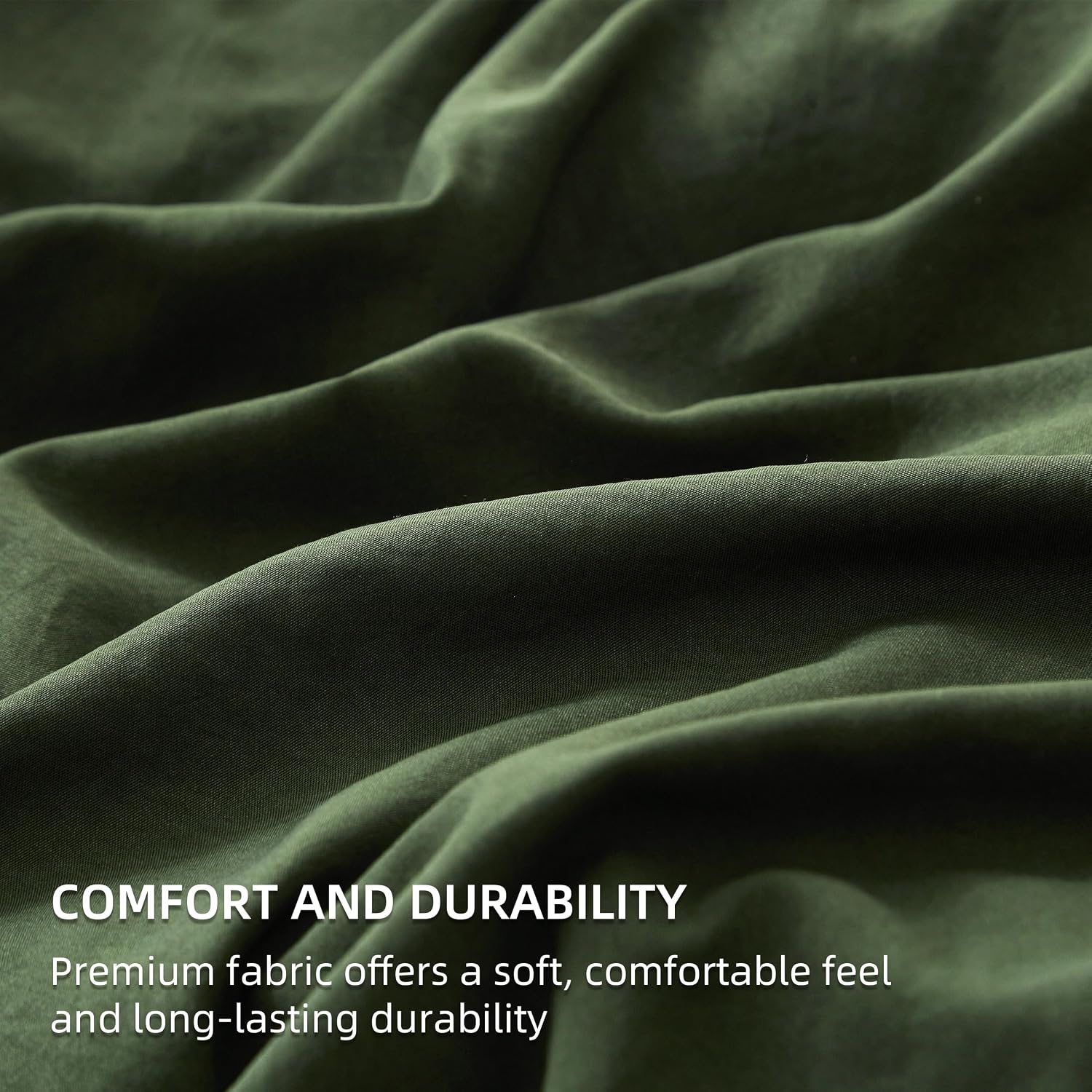 Comforters Queen Size 7 Pieces, Dark Green Bed Set | Fade Resistant & Durable, Prewashed Fabric, Contrast Color Design, Lightweight Warmth for All Seasons, Machine Washable image 6