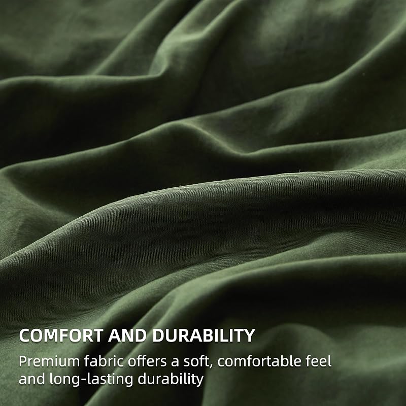 Suncomfy Comforters Queen Size 7 Pieces, Dark Green Bed Set | 90"x90" Comforter, Two-Tone, Soft Brushed Microfiber, Fade Resistant, Lightweight Warmth for All Seasons, Machine Washable image 6