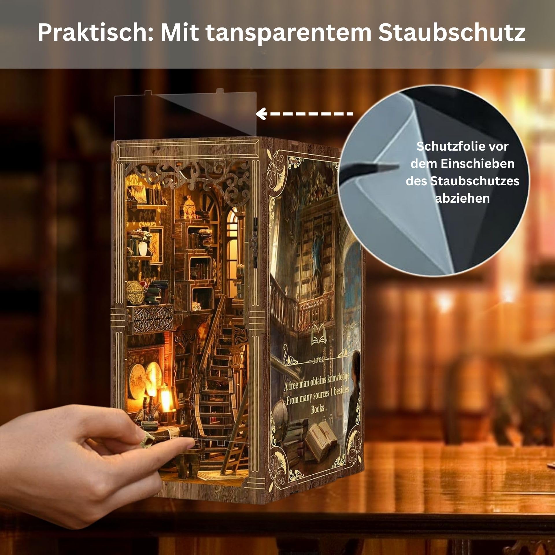 Book Nook: la libreria di un musicista - Fermalibri decorativi fai da te, miniatura in legno 3D, arredamento vintage, libreria per gli amanti della lettura e della musica - Italia